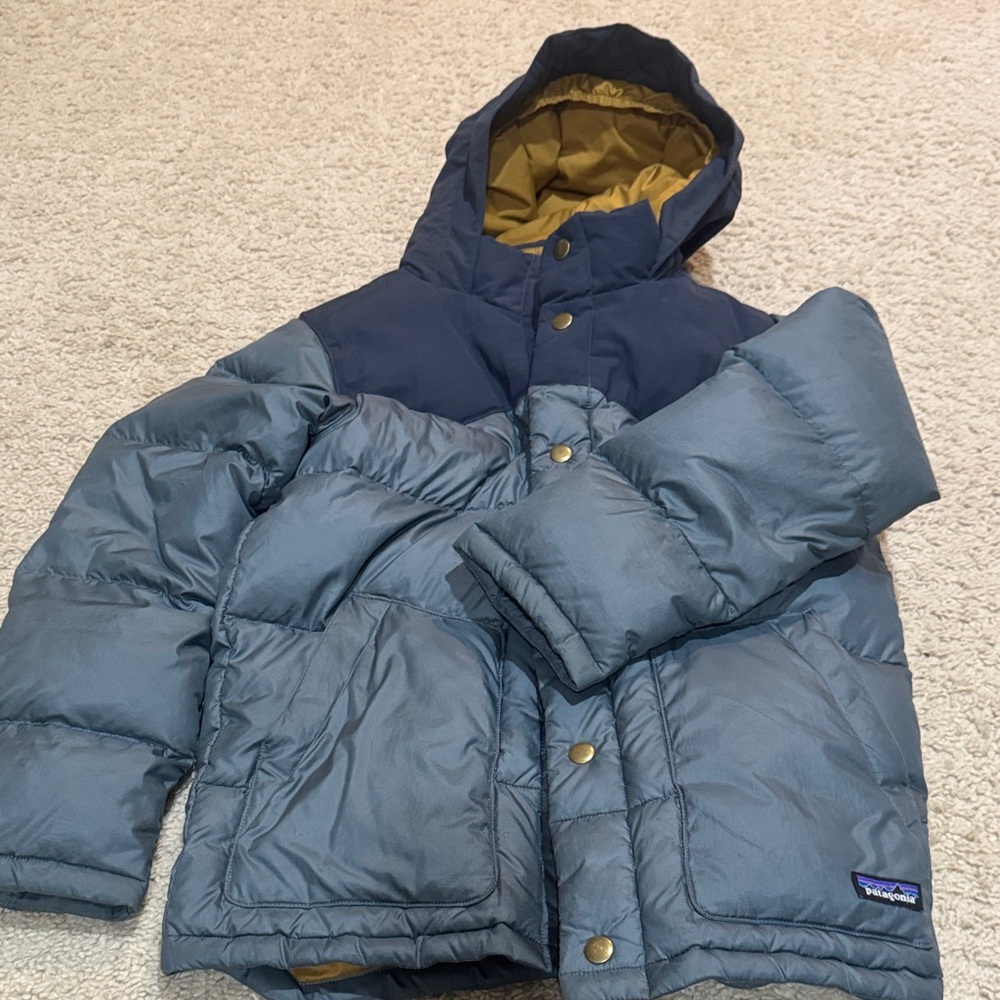 Patagonia Kids Two-Tone Blue Puffer Jacket
